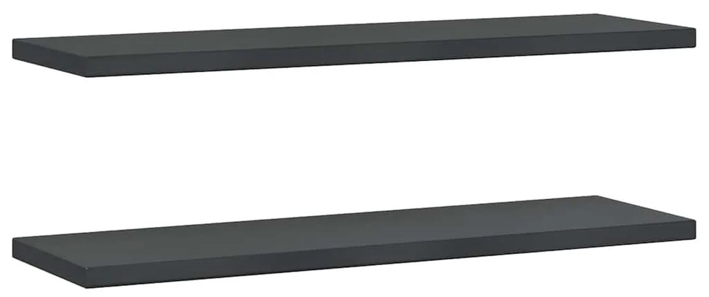 2 db fekete rozsdamentes acél fali polc 100 x 30 x 3 cm