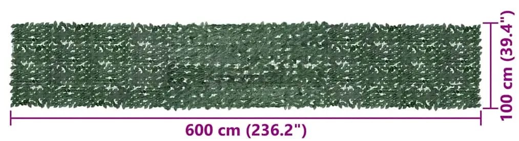 sötétzöld leveles erkélyparaván 600 x 100 cm