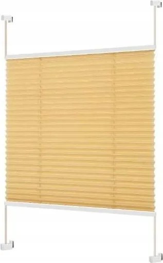 Pliszírozott roló fúrás nélkül szorítófogantyúkkal bézs 90 x 100cm