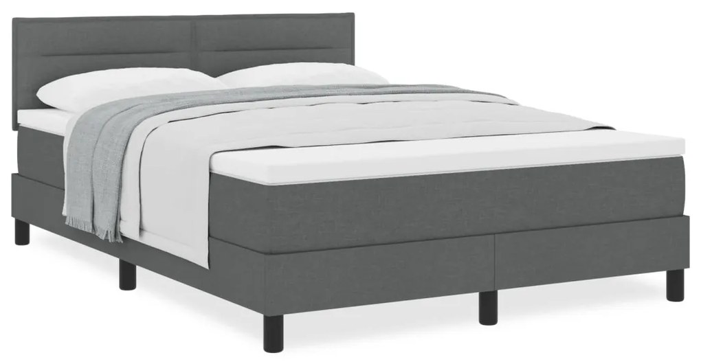 Box Spring Ágy Matraccal Sötétszürke 160x200 cm Szövet