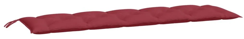 2 db borvörös oxford szövet kerti padpárna 180 x 50 x 7 cm