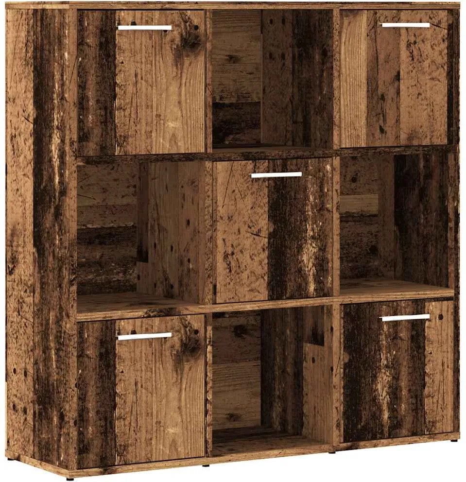 vidaXL antik fa színű szerelt fa könyvespolc 90 x 28 x 90 cm