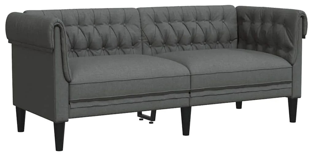 Chesterfield kanapé Sötétszürke 182.5 x 74.5 x 74.5 cm szövet