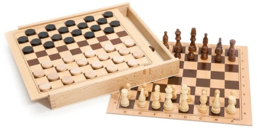 Jeujura - Sakk és dáma bükk/fenyő készlet