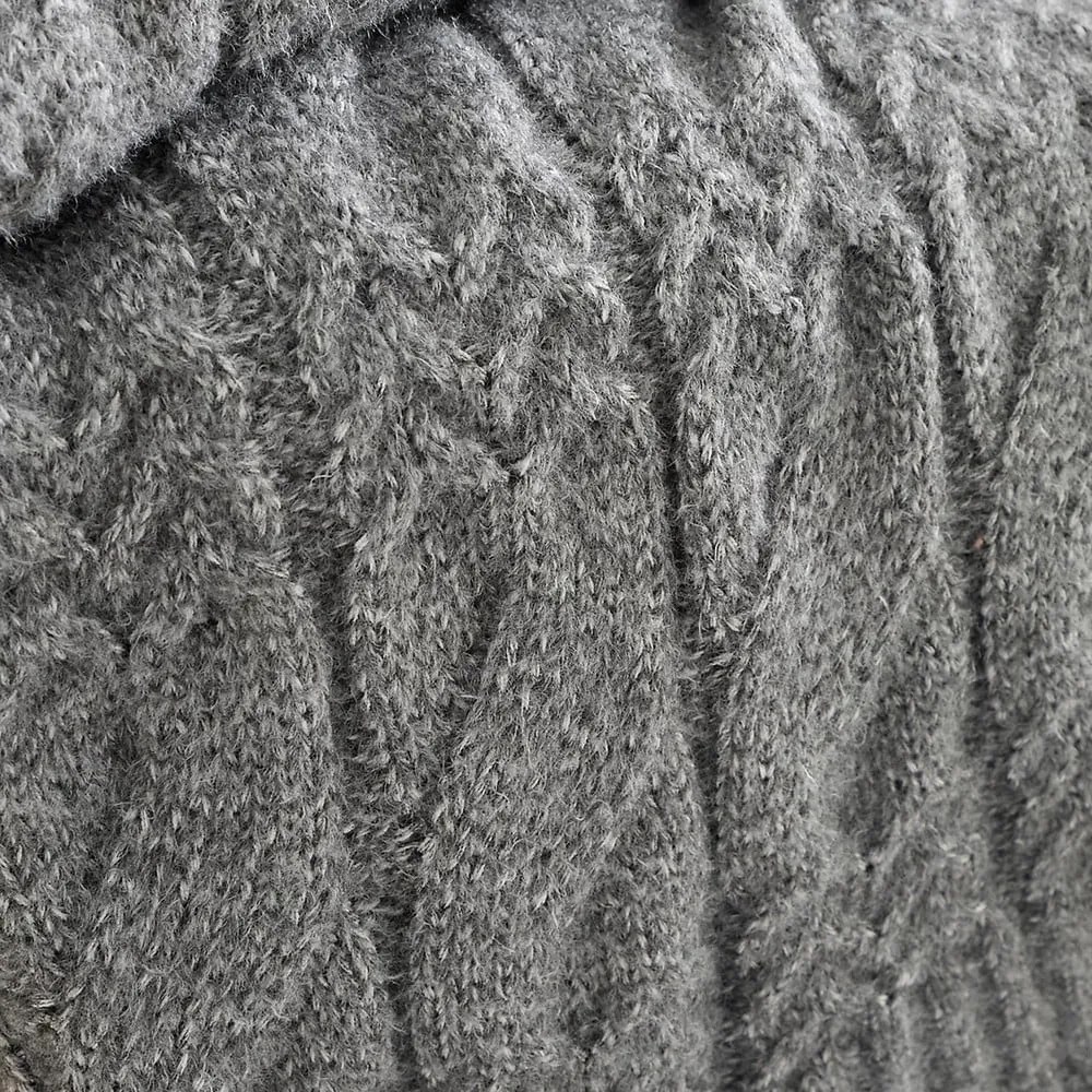 Szürke kötött takaró 150x200 cm Cable Knit – Bianca