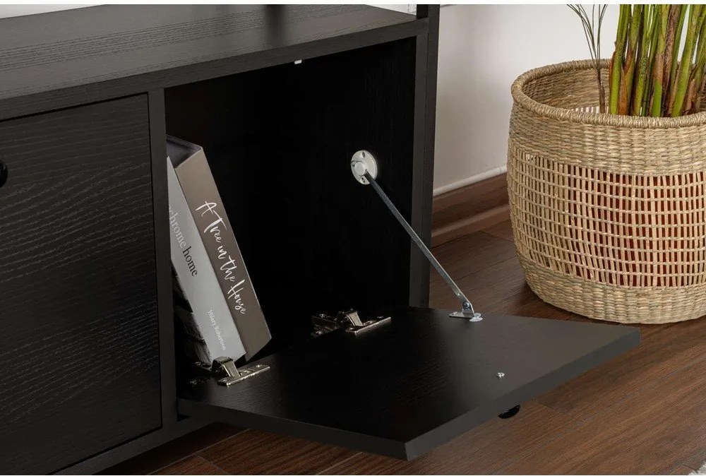 Fekete matt konzolasztal 29,5x120 cm Solace – Kalune Design