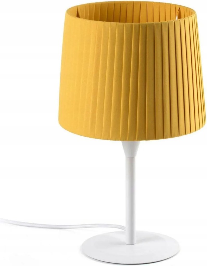 Faro Samba mini asztali lámpa fehér/sárga, textil ernyő, E27