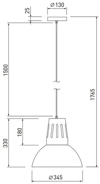 Lámpa Mennyezeti lámpatest ARTEMIA L, 2508, AC220-240V, 50/60Hz, 1*E27, max.40W, IP20, 34,5cm, egyes, fehér