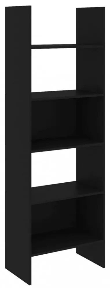 fekete szerelt fa könyvszekrény 60 x 35 x 180 cm