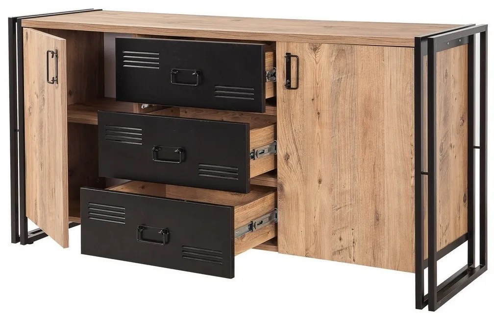 Cosmo Atlantic Pine and Black komód