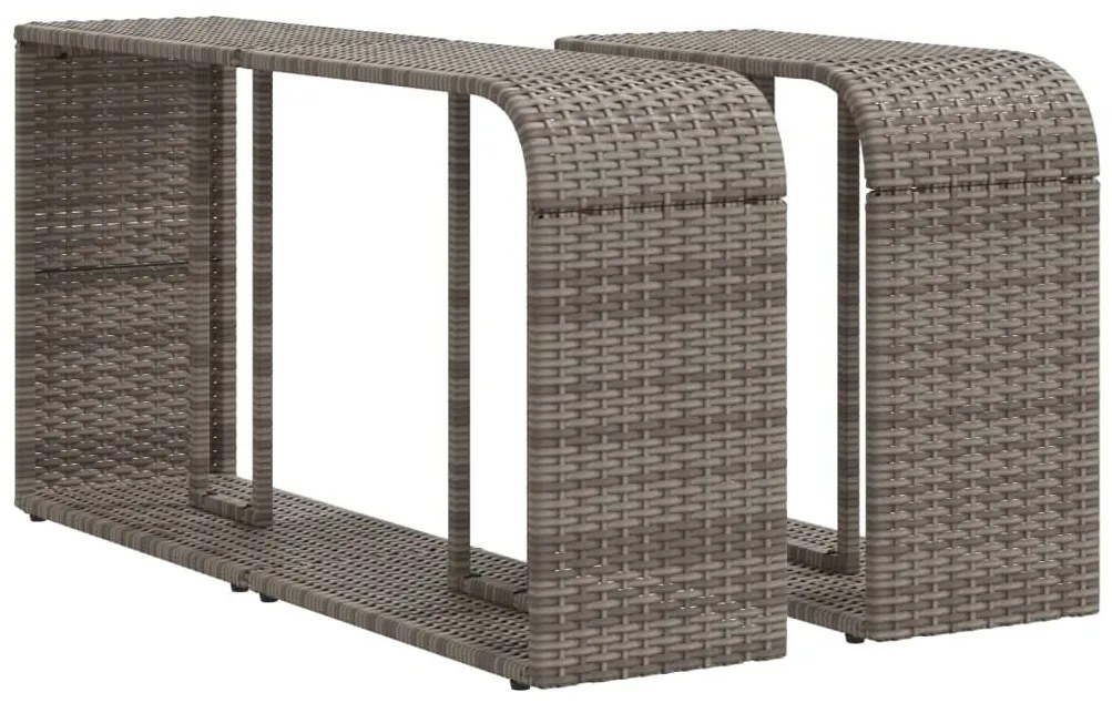 10 részes világosszürke polyrattan kerti ülőgarnitúra párnákkal