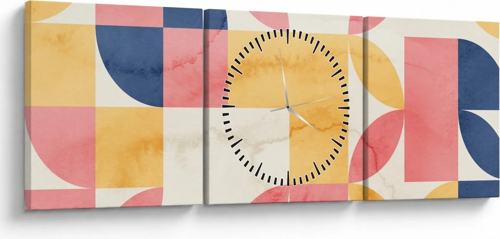 Kép - Absztrakció retro mintákkal (órával) (90x30 cm)