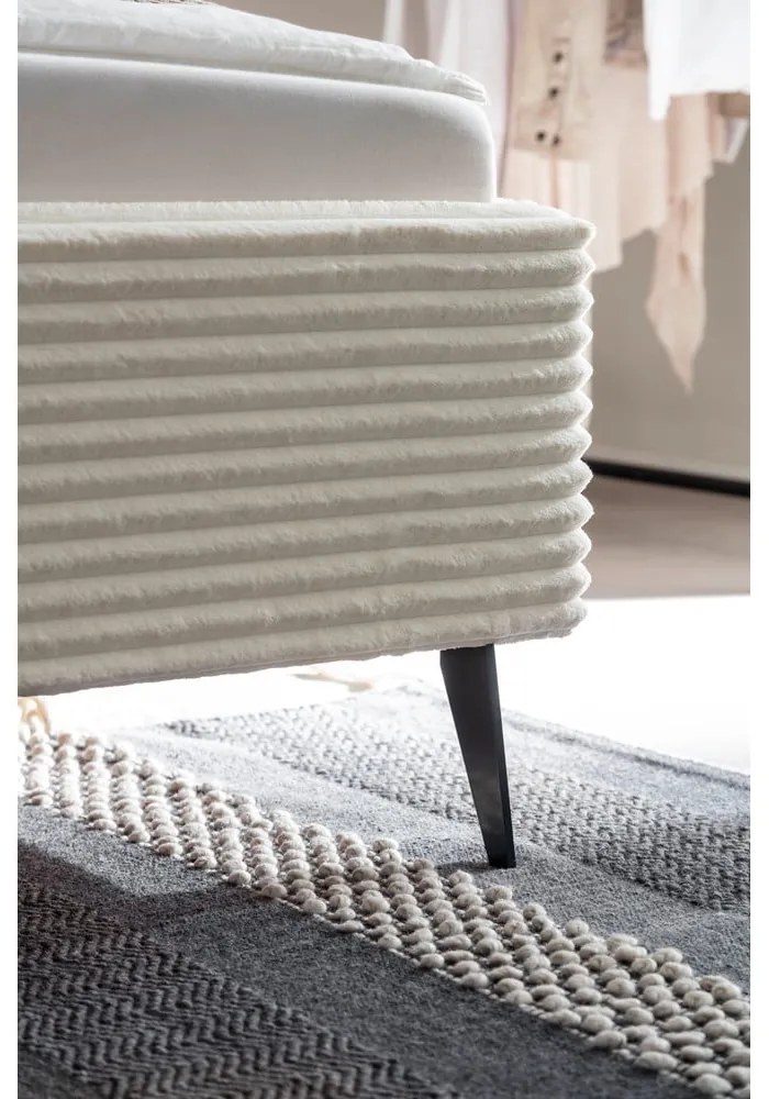 Bézs kárpitozott franciaágy ágyrács nélkül 160x200 cm Matera – Meise Möbel