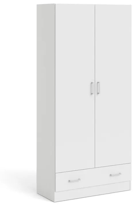 Fehér ruhásszekrény 79x170 cm Space – Tvilum