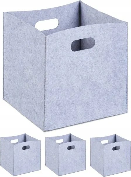 Filc doboz Relaxdays 30 x 30 x 30 cm szürke