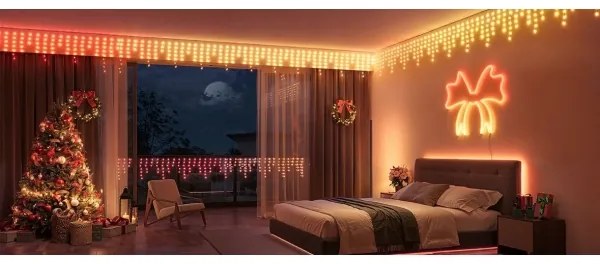 Govee - LED RGBIC Kültéri lánc Intelligens jégcsapok 10m Wi-Fi Matter IP65