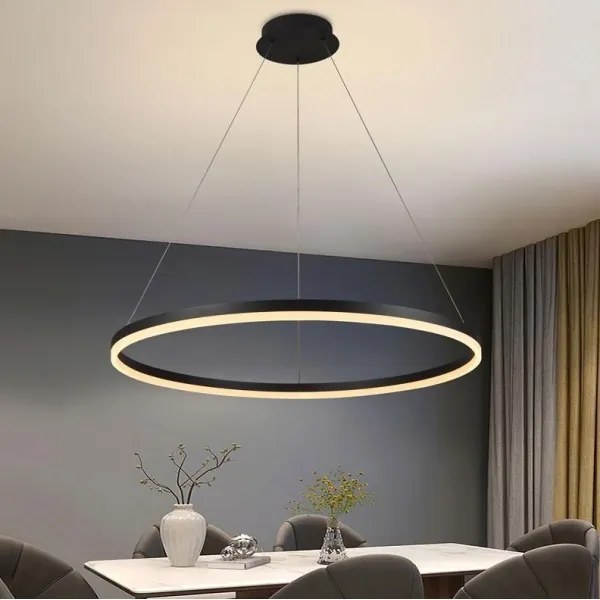 Brilagi - LED fényerőszabályozható kábelen függesztett csillár CIRCLE LED/55W/230V 3000-6500K fekete+távirányító