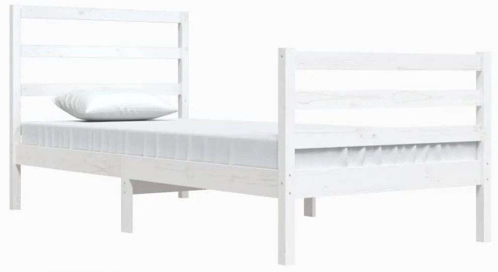 vidaXL fehér tömör fenyőfa ágykeret 90x200 cm