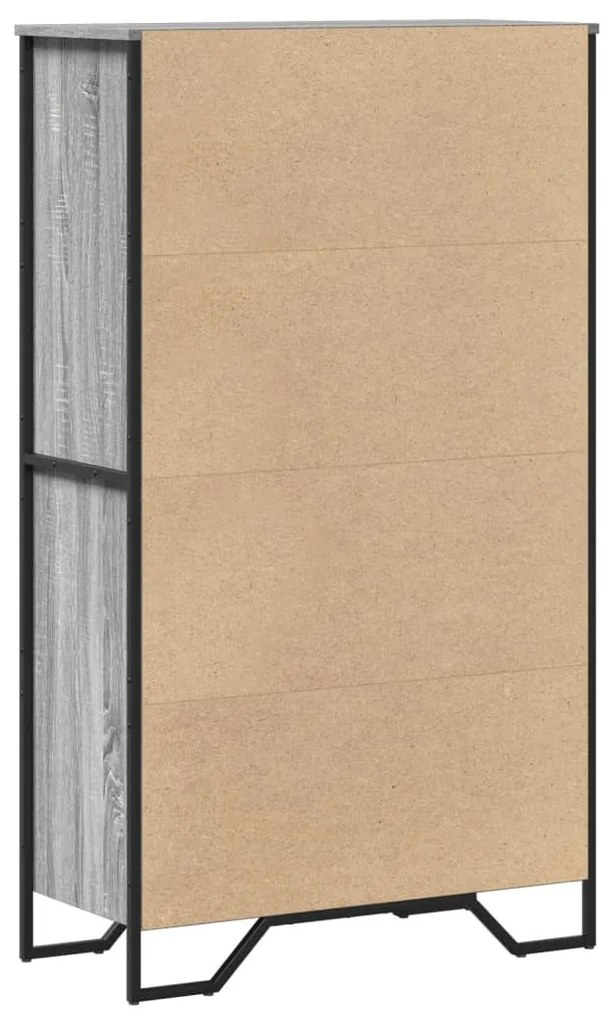 szürke sonoma színű szerelt fa magasszekrény 79,5x35,5x137,5 cm