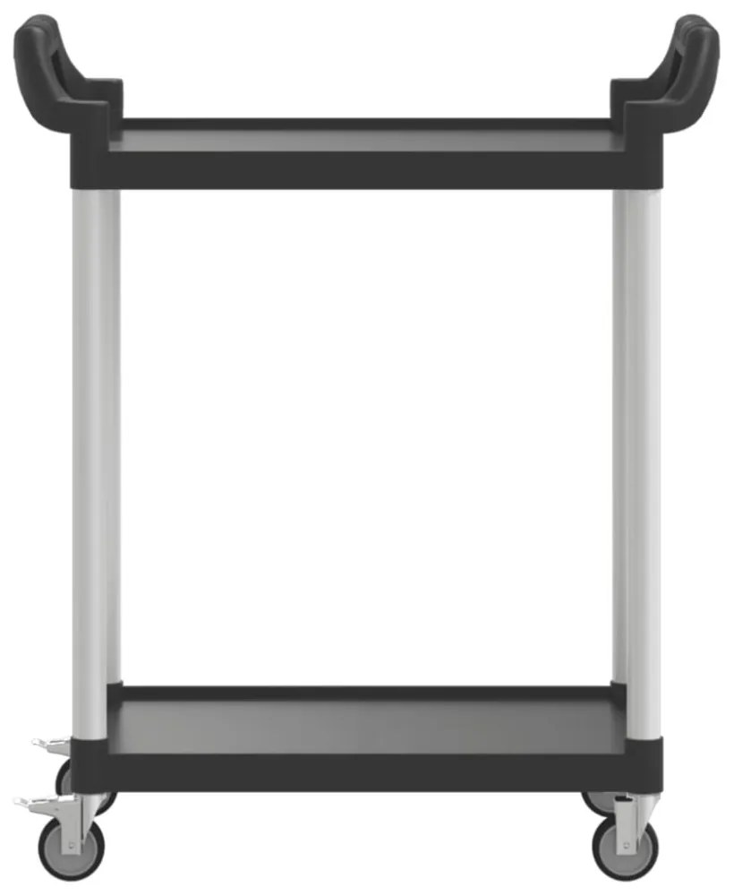 2 szintes fekete alumínium kocsi 81 x 41 x 92 cm