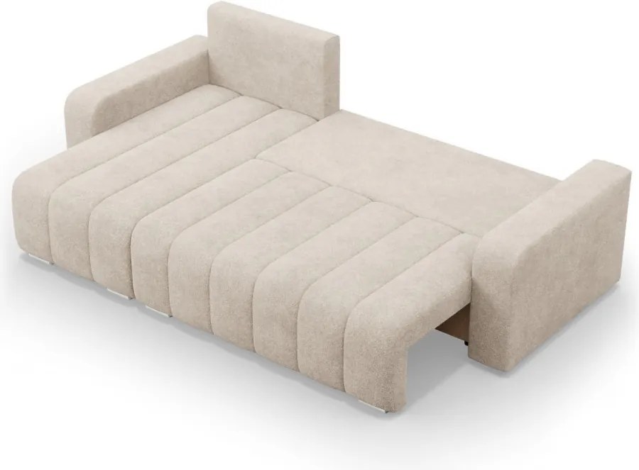 Modena sarokkanapé, szövet anyag, univerzális oldal, bézs