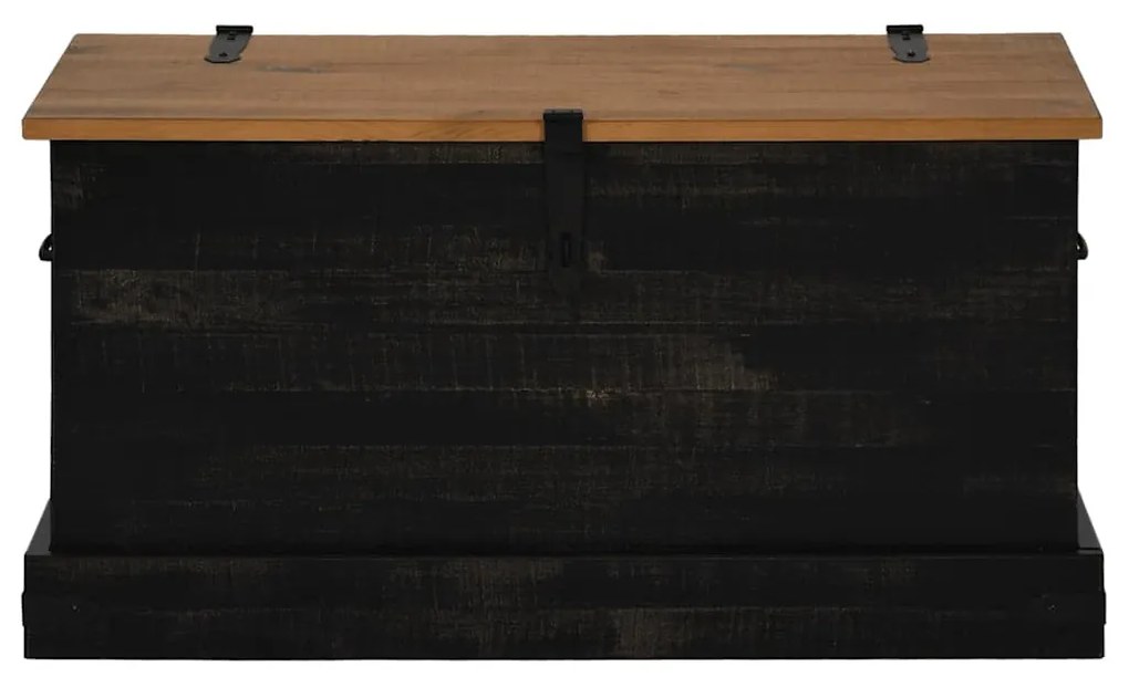 fekete tömör fenyőfa HALDEN tárolószekrény 91x48x47 cm