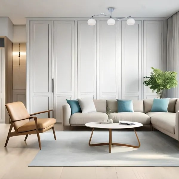 Csillár rúdon CONNOR 3xE27/15W/230V fényezett króm/fehér