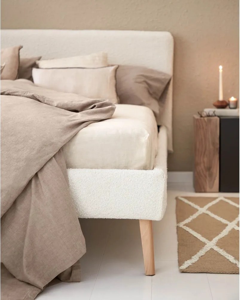 Lydia világosszürke kétszemélyes ágy, 160 x 200 cm - Kave Home