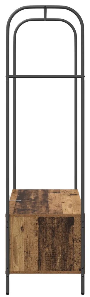 ruhaszárító polcokkal régi fából 100x44x160 cm