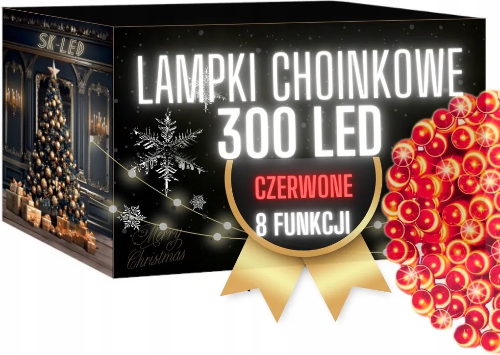 Led Karácsonyfa Lámpák 300 Piros 22 m Karácsonyi Vízálló IP44