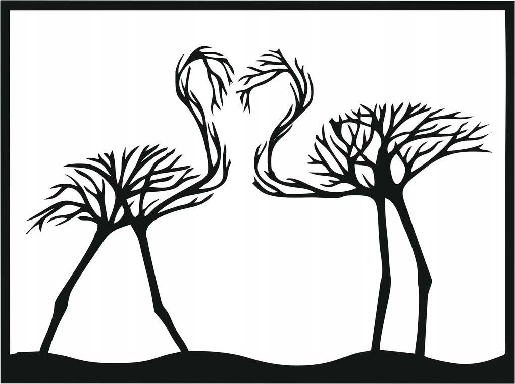 Áttetsző Panel 3D Fali Dekoráció otthonra 65 CM Flamingók Dekorációs kép