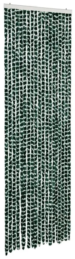 zöld és fehér zsenília rovarfüggöny 56 x 200 cm