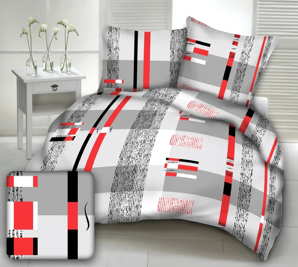 GRAFIT RED krepp ágynemű DeLuxe Ágynemű mérete: 140x200 cm, A csomag tartalma: Készletcsomagolás