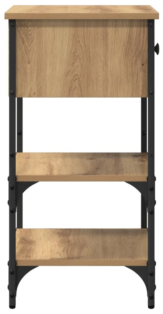 Éjjeli Szekrények 2 db Kézműves Tölgy 34x36x70 cm Műanyag Fa