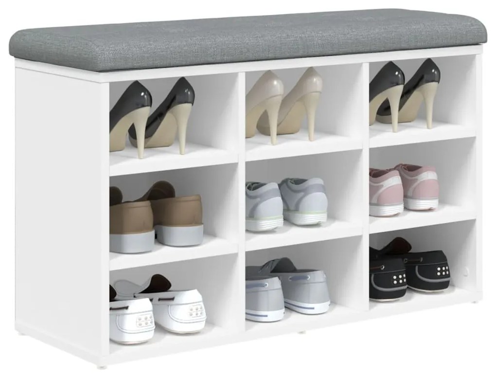 fehér cipőpad 82 x 32 x 50 cm rétegelt fából