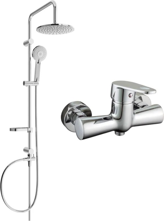 Mexen Carl fali beépíthető zuhanyszett esőztető fejjel és Kama zuhanycsappal, króm - 72540240-00
