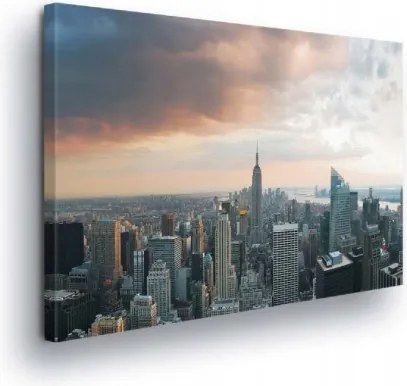 Vászonkép 60x40 New York felhőkarcolók városi táj naplemente