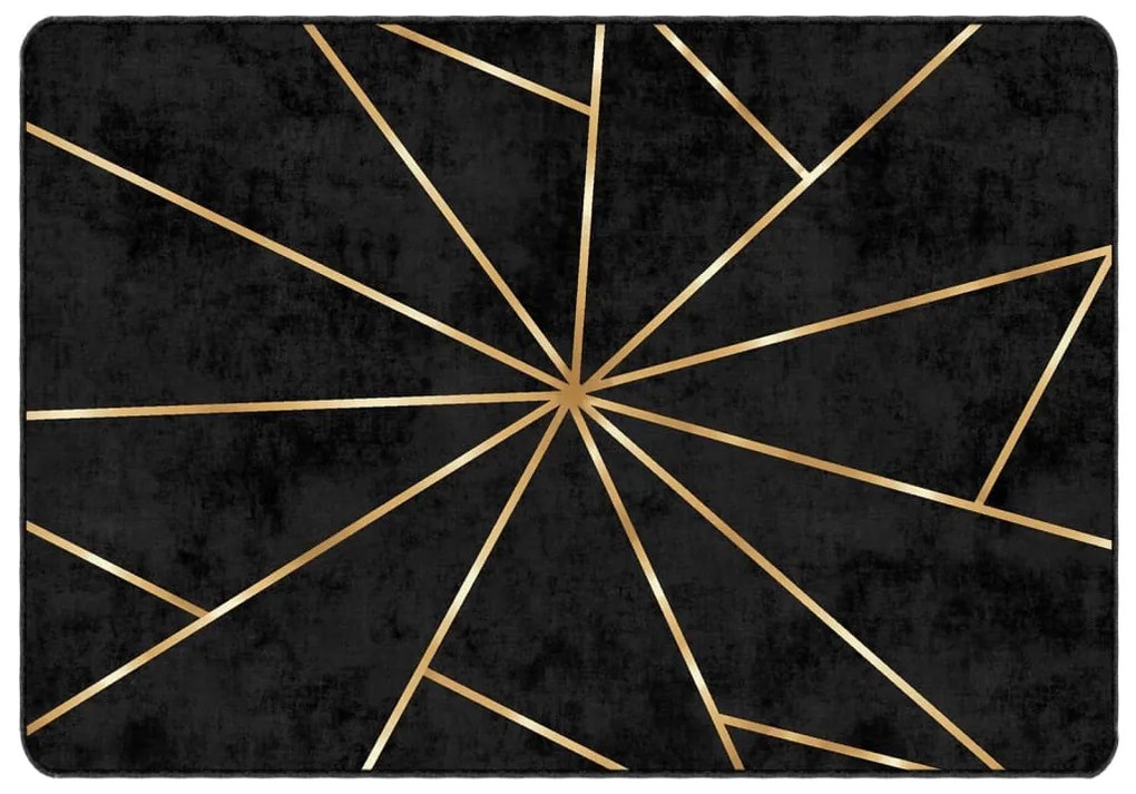 fekete-arany mosható csúszásgátló szőnyeg 120 x 180 cm