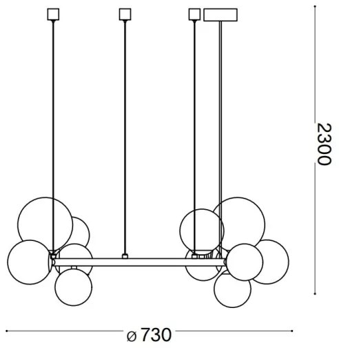 Ideal Lux - LED Csillár zsinóron PERLAGE 11xG9/3W/230V átm. 73 cm arany/fehér