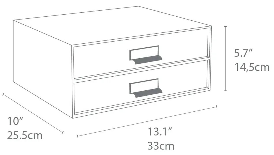 Birger bézs doboz 2 fiókkal - Bigso Box of Sweden