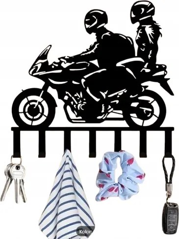 Ruhaakasztó Fali Kulcsok Fém Kampók Ház Fekete Nagy Motorkerékpár II