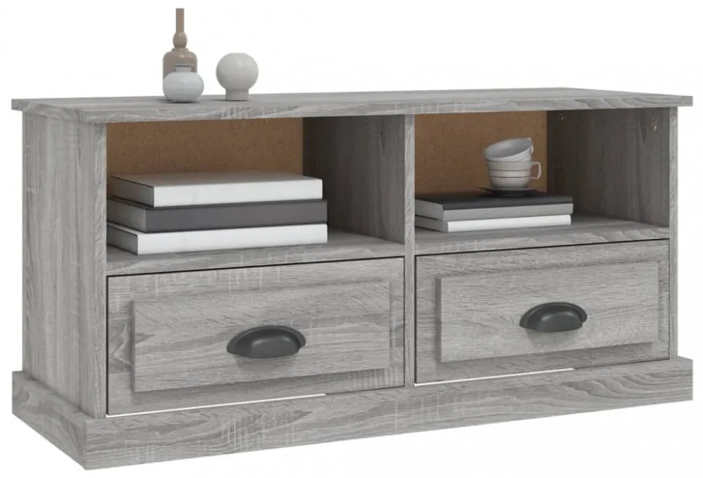 szürke sonoma színű szerelt fa TV-szekrény 93x35,5x45 cm