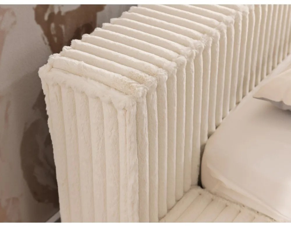 Bézs kárpitozott ágyneműtartós franciaágy ágyráccsal 200x200 cm Cloe – Ropez