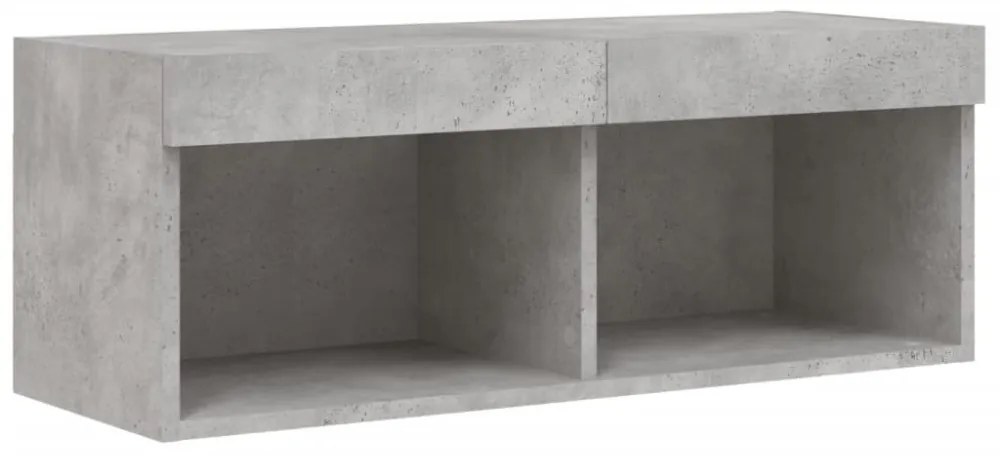 betonszürke TV-szekrény LED-világítással 80 x 30 x 30 cm