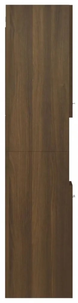 barna tölgyszínű szerelt fa fürdőszobaszekrény 30x30x130 cm
