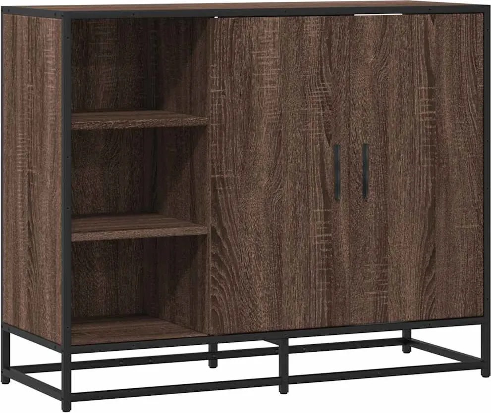 vidaXL barna tölgy színű szerelt fa tálalószekrény 92 x 35 x 76 cm