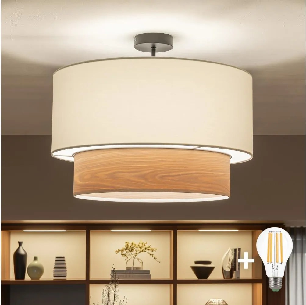 Brilagi - LED felületre szerelhető csillár CERIA 1xE27/60W/230V átm. 50 cm fekete/fehér/bézs