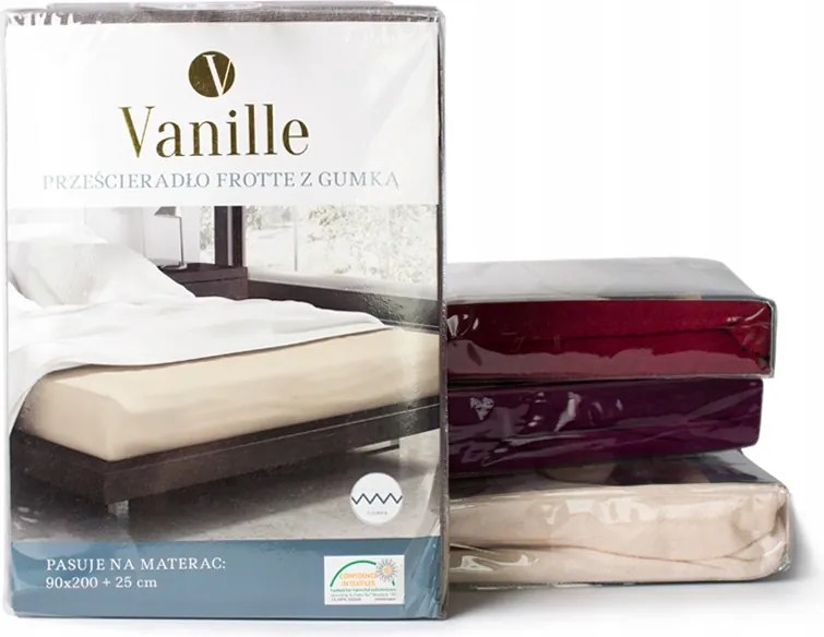 Gumis lepedő 90x200+25 cm, fehér frottír