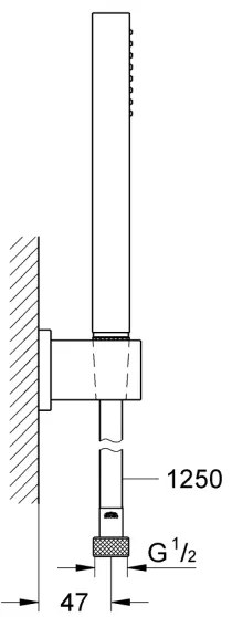 GROHE 27702000 - VITALIO START 100 egyfunkciós zuhanyszett, 1250 mm, fényes króm