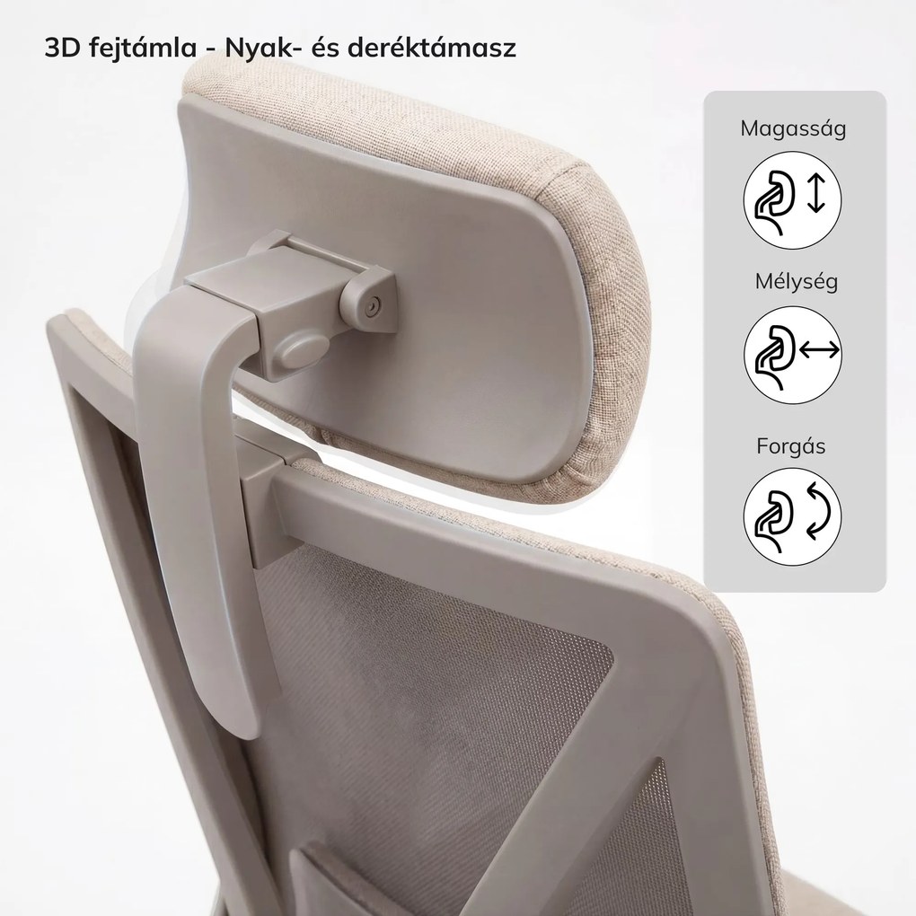Ergonómikus, forgó irodai szék, világos bézs: VECTOR